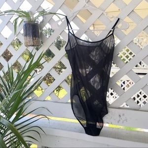 Calvin Klein black sheer one piece